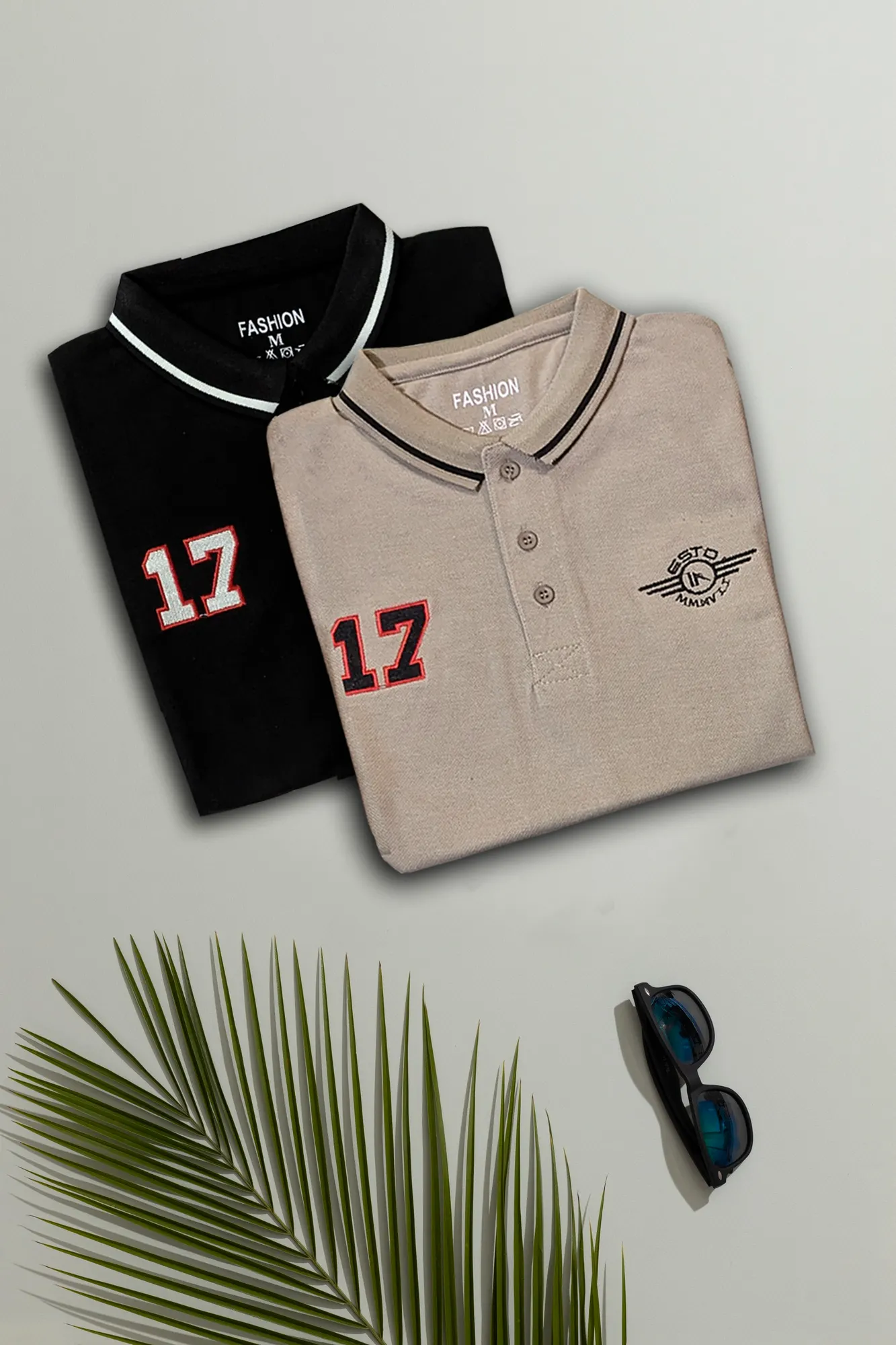Pack of Two Stylish Embroidered Polo T-Shirts