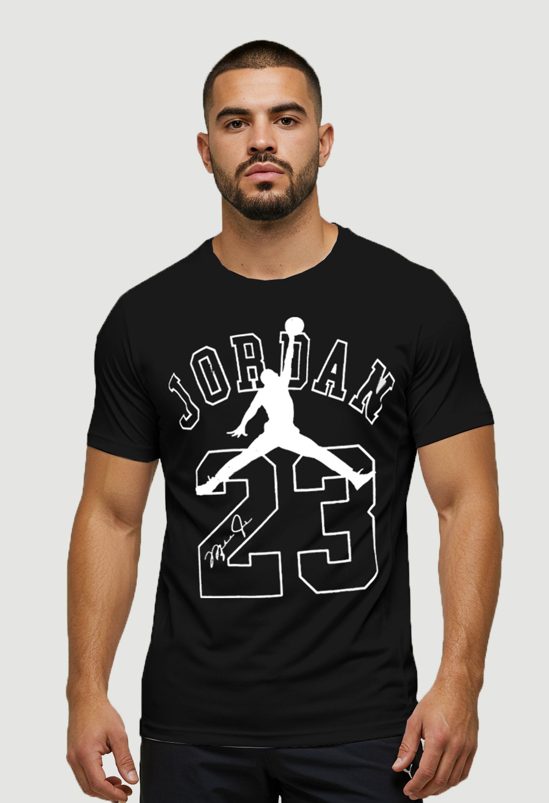 Stylish Sportswear: Black Jordan 23 Graphic T-Shirt