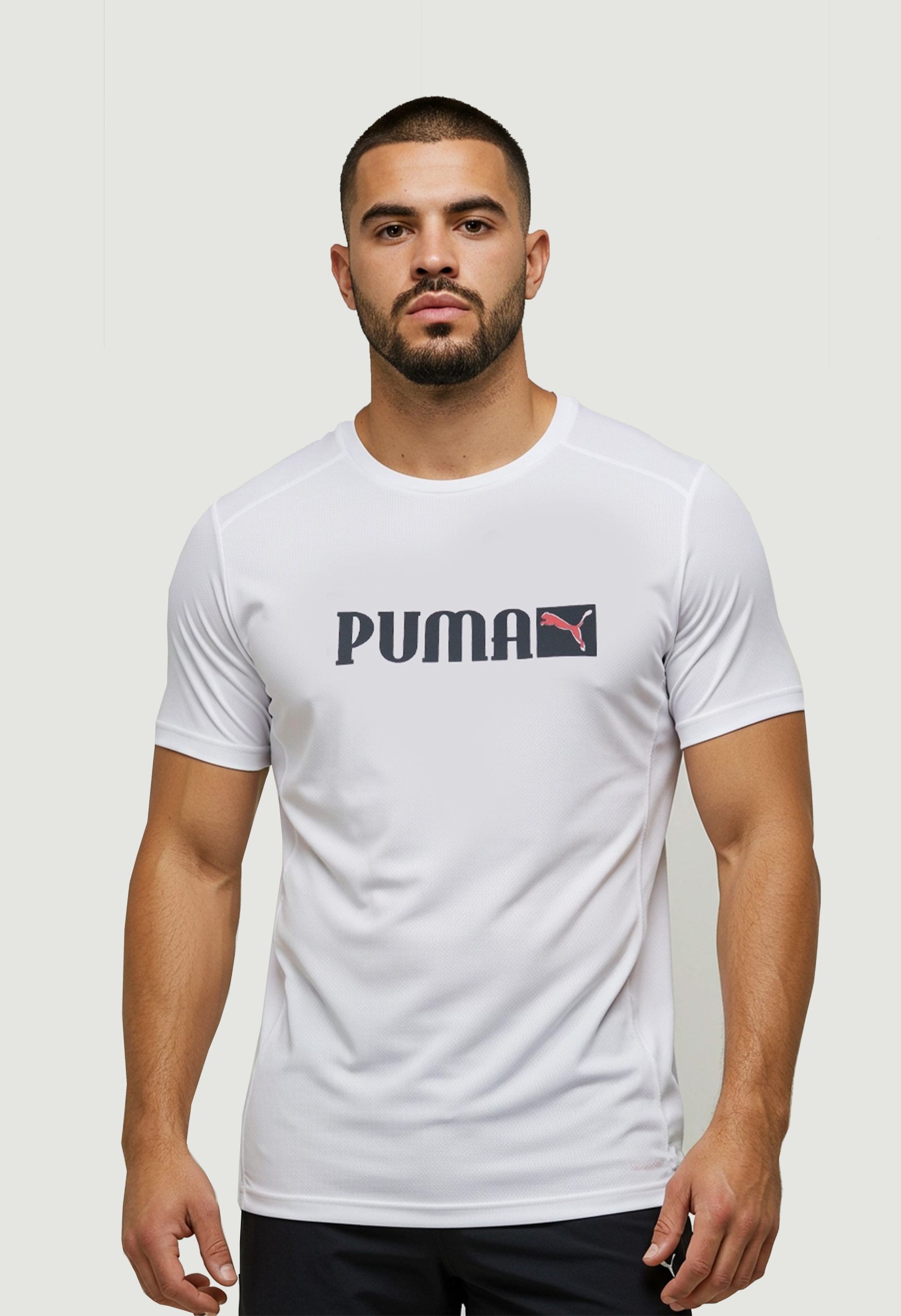 "Classic White Puma Performance Tee"