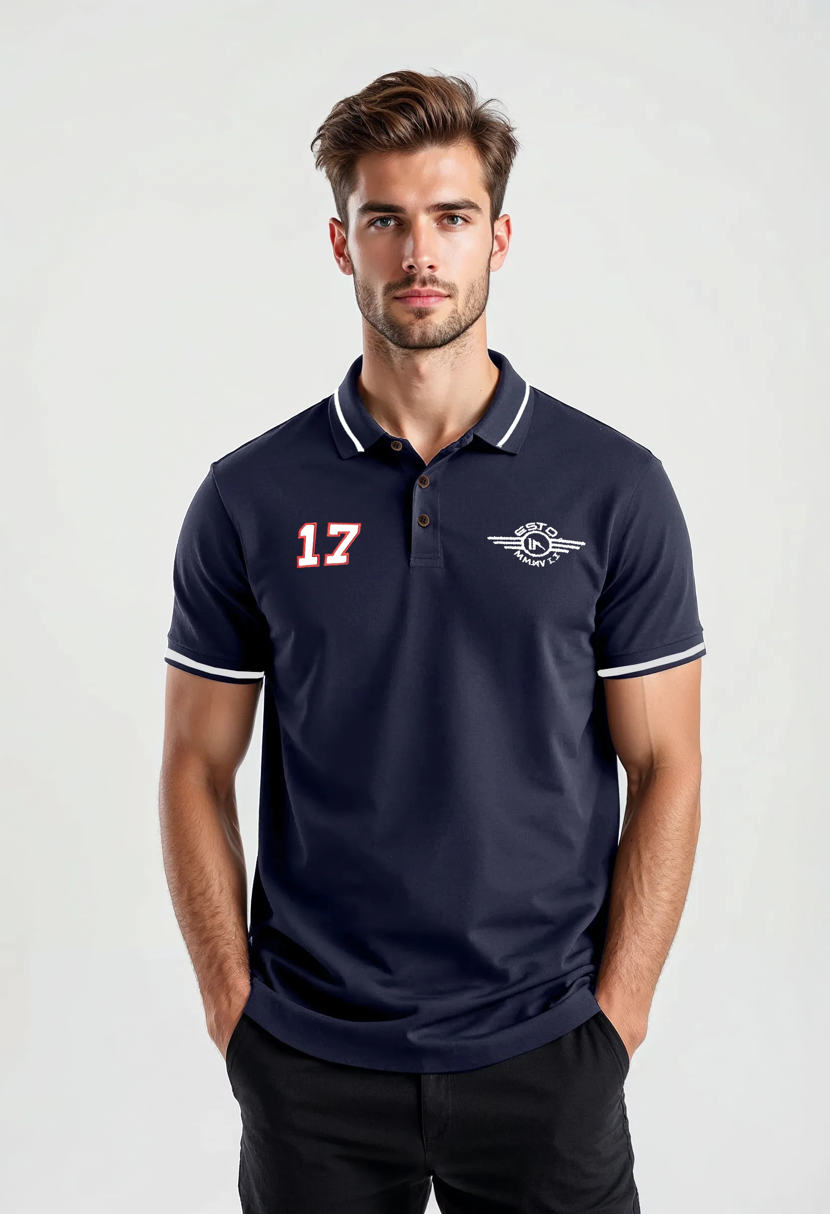 Royal Blue Polo Embroidered