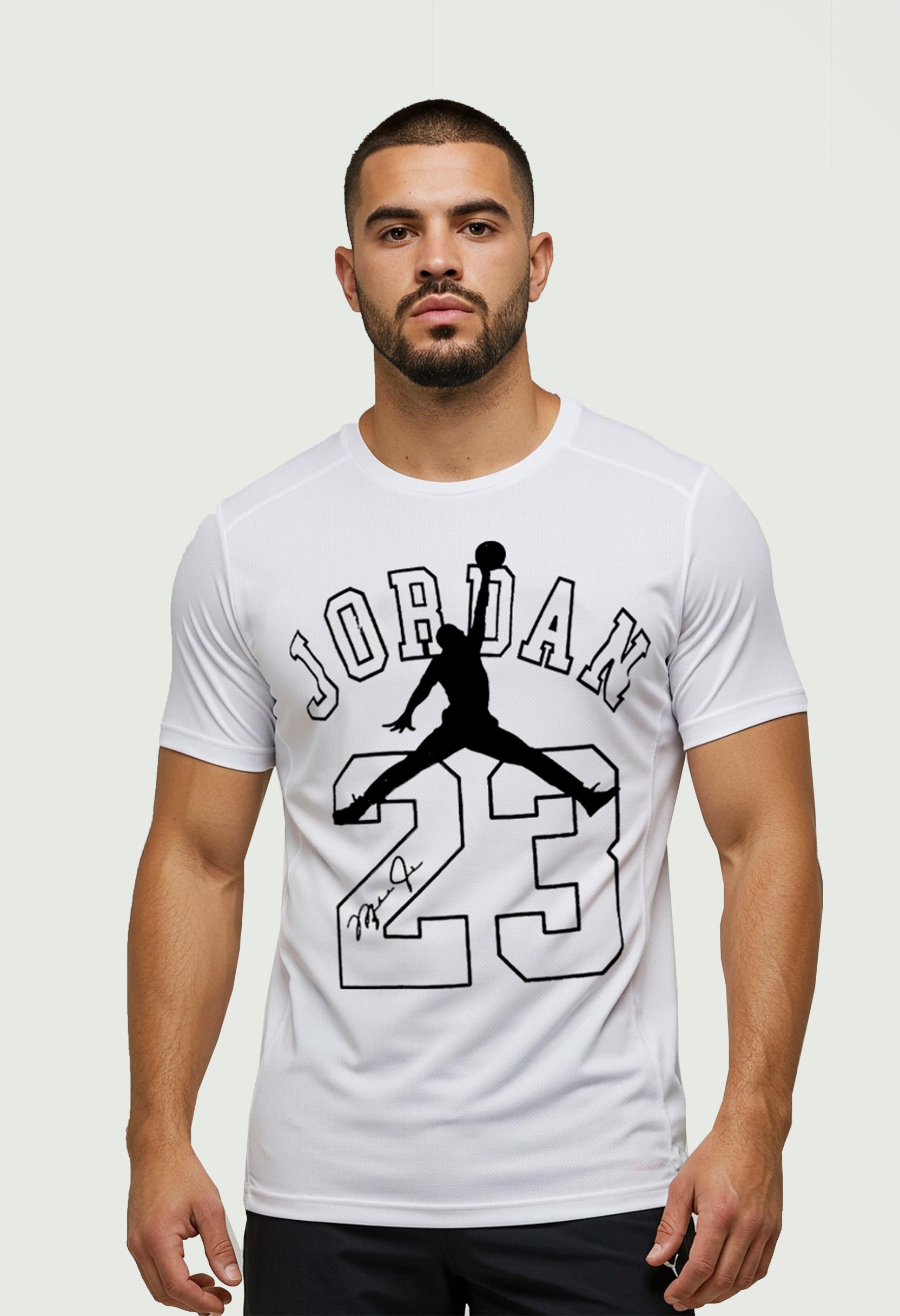 Stylish Sportswear: White Jordan 23 Graphic T-Shirt